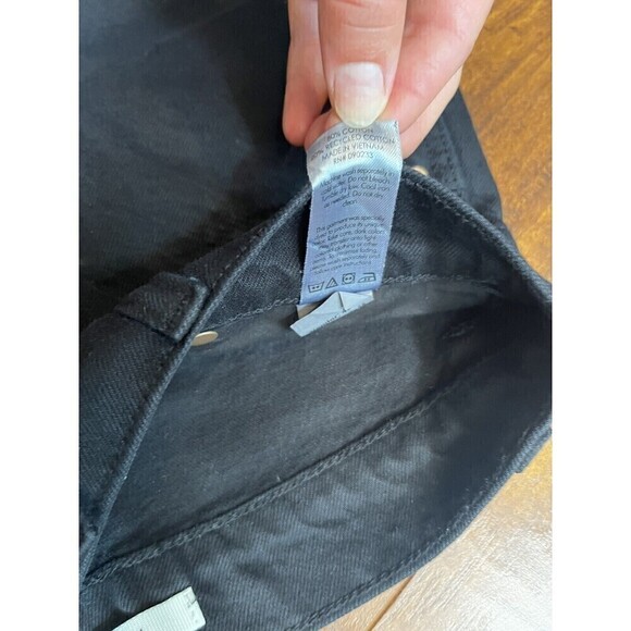 Pacsun Womens Size 25 Baggy Jean Black Distressed Wide Leg Loose Fit Button Fly - Picture 7 of 8